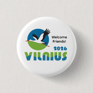 Litouwen 2026 Internationale Conventie Speld Ronde Button 3,2 Cm