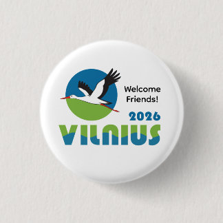 Litouwen 2026 Internationale Conventie Speld Ronde Button 3,2 Cm
