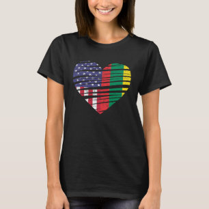 Litouwen Amerikaans Geteeld Hart USA Patriottisch T-shirt