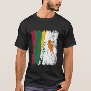 Litouwen Cyprus Halve Vlag Litouwse Cypriotische E T-shirt