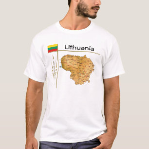 Litouwen Kaart + Vlag + Titel T-shirt