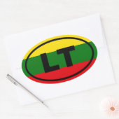 Litouwen LT Europees Ovale Sticker (Envelop)