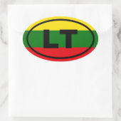 Litouwen LT Europees Ovale Sticker (Tas)