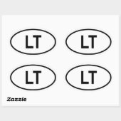 Litouwen "LT" Ovale Sticker (Vel)