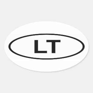 Litouwen "LT" Ovale Sticker