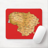 Litouwen Map Mousepad Muismat (Met muis)