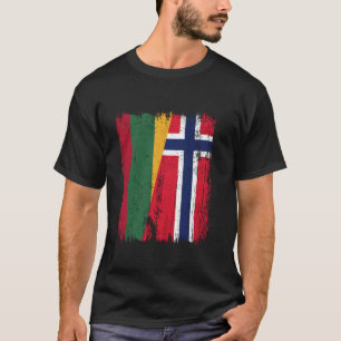 Litouwen Noorwegen Half Vlag Litouws Noors An T-shirt