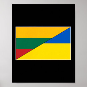 Litouwen Oekraïne Vlag Litouwse Oekraïense natie Poster