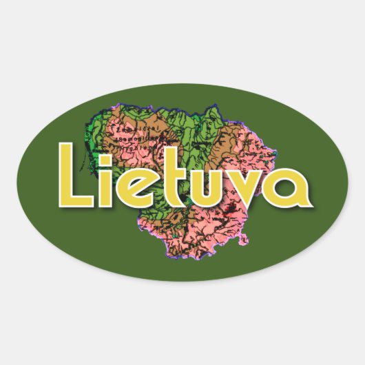 Litouwen Ovale Sticker (Voorkant)