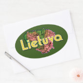 Litouwen Ovale Sticker (Envelop)