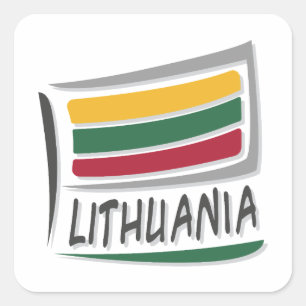 Litouwen Pride X vlag Vierkante Sticker