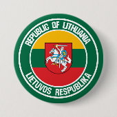 Litouwen Round Emblem Ronde Button 7,6 Cm (Voorkant)