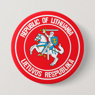 Litouwen Round Emblem Ronde Button 7,6 Cm