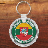 Litouwen Round Emblem Sleutelhanger (Voorkant)