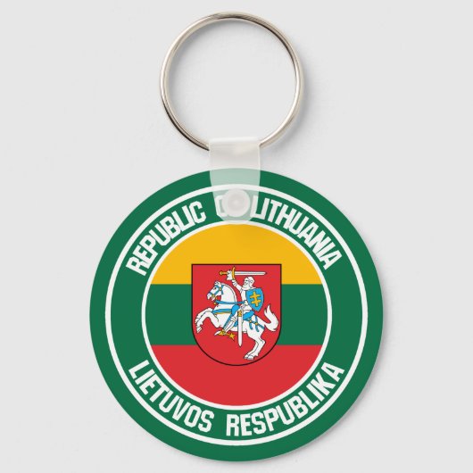 Litouwen Round Emblem Sleutelhanger (Voorkant)