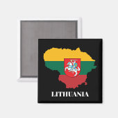 Litouwen silhouet en vlag magneet (Voorkant / Achterkant)