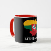Litouwen silhouet en vlag mok (Voorkant links)