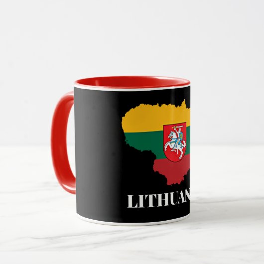 Litouwen silhouet en vlag mok (Voorkant links)