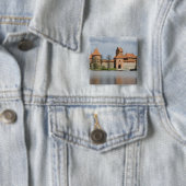 Litouwen, Trakai. Island Castle 2 Vierkante Button 5,1 Cm (In situ)