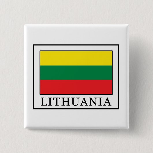 Litouwen Vierkante Button 5,1 Cm (Voorkant)