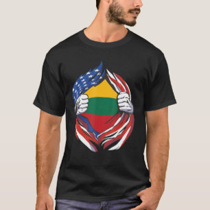 Litouwen vlag Amerikaanse trots van mijn Litouwse  T-shirt