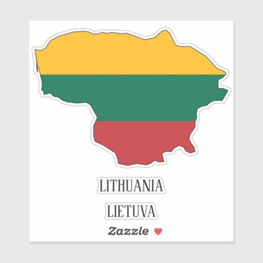 Litouwen Vlag Charmante Patriottische Kaart Sticker (Vel)