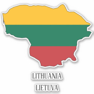 Litouwen Vlag Charmante Patriottische Kaart Sticker