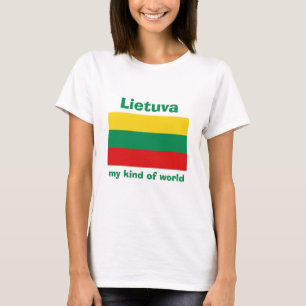 Litouwen Vlag+Kaart+Tekst T-Shirt