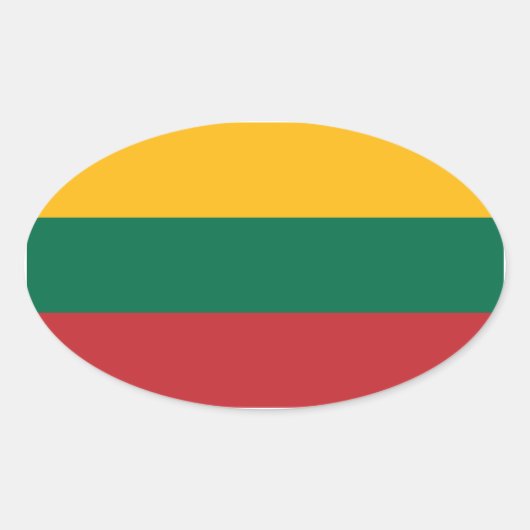 Litouwen Vlag ovaal Sticker (Voorkant)