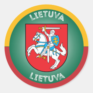 Litouwen Wapen (Vytis) Cirkelvorm Ronde Sticker