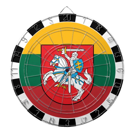 Litouws dartboard en Litouwse vlag/spelbord Dartbord (Voorkant)