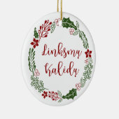 Litouws kerstfeest met linksmų Kalėdų Keramisch Ornament (Rechts)