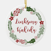 Litouws kerstfeest met linksmų Kalėdų Keramisch Ornament (Voorkant)