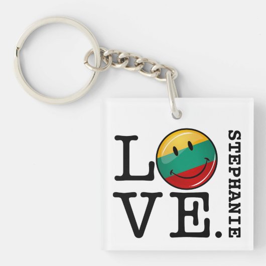 Litouwse glimlach vlag sleutelhanger (voorkant)