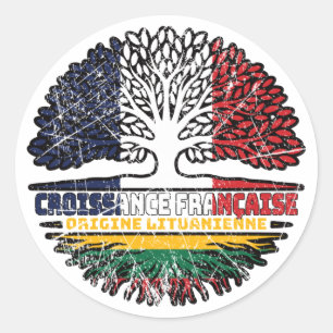 Litouwse vlag Franse boomkorren in Litouwen Ronde Sticker