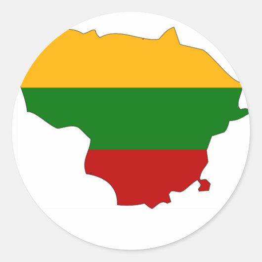 Litouwse vlag kaart ronde sticker (Voorkant)
