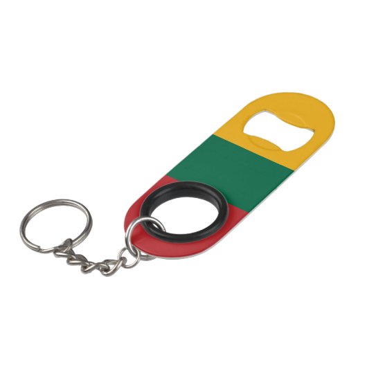 Litouwse vlag mini flessenopener (Voorkant Gekanteld)
