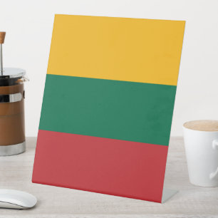 Litouwse vlag reclamebord met voetstuk