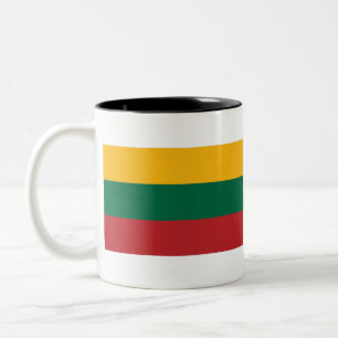 Litouwse vlag tweekleurige koffiemok