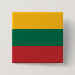 Litouwse vlag vierkante button 5,1 cm