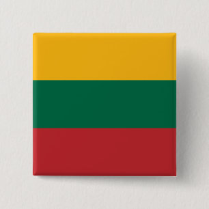 Litouwse Vlag Vierkante Button 5,1 Cm