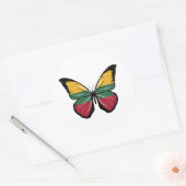 Litouwse vlag voor botervliegen ronde sticker (Envelop)