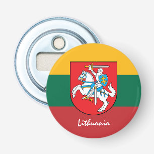 Litouwse vlaggenopener & Litouwse partij / sport Button Flesopener