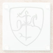 Litouwse Vytis Glazen Onderzetter (Achterkant)