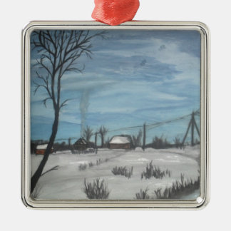 litouwse winter metalen ornament
