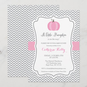 Litte Pumpkin Herfst Baby shower Invitation, Girl Kaart