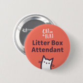 Litter Box Attendant Ronde Button 5,7 Cm (Voorkant /achterkant)