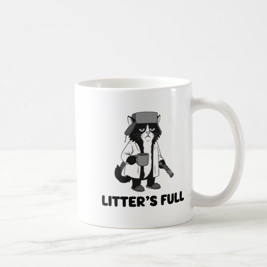 Litter’s Full Funny Cat Christmas Humor Quote Long Koffiemok (Rechts)