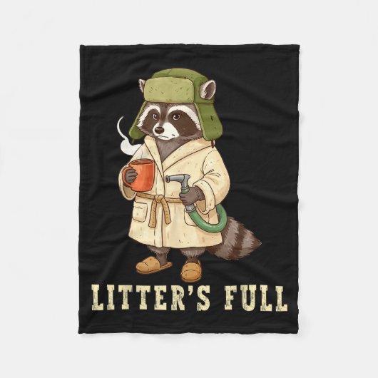 Litter’s Full Funny Raccoon Christmas Mpy Raccoon  Fleece Deken (Voorkant)
