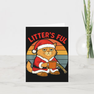 Litter’s Volle Katten Kerst Kleding Vermoeide Litt Kaart